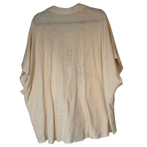 2/$30 ZARA Medium Beige Textured Knot Front Blouse Dolman Sleeves - Picture 8 of 14